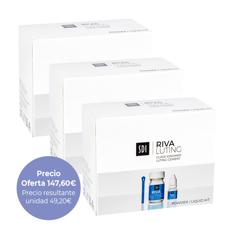 Oferta especial: 3 Riva Luting Kit SDI - Contiene: 3 x (35g. Polvo + 25g. Líquido.)