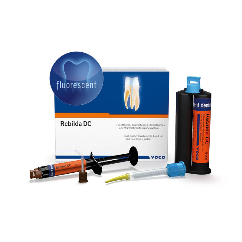 Rebilda DC Dentina fluorescente reposición Voco - Cartucho de 50 grs. + 12 puntas