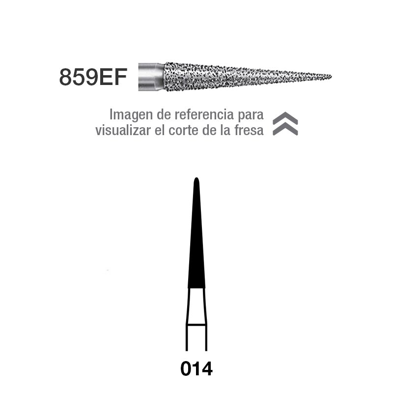 Fresas Diamante 859LEF-014  Royal Dent - Caja de 5 unidades. Para turbina.