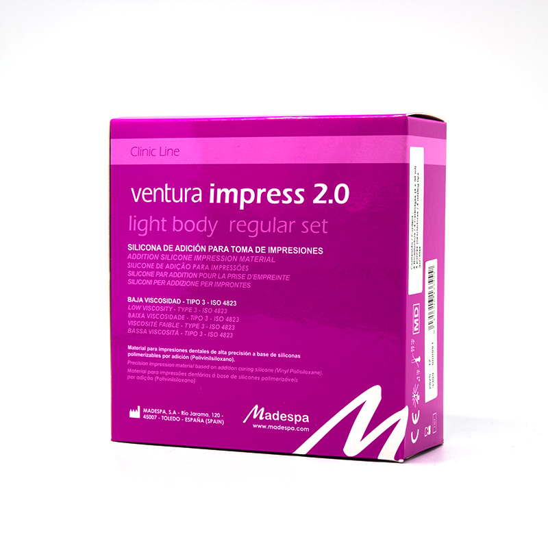 Ventura impress 2.0 light body regular set Madespa - 4 cartuchos de 50 ml. + 4 puntas de mezcla.