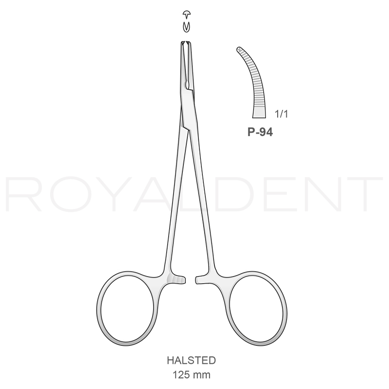 Halstead curva P-94 con diente Bontempi - 12 cm.