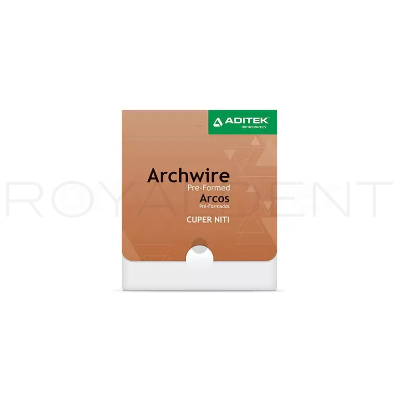 Arcos Copper NiTi 35C Redondos Forma Universal con tope Aditek - 10 unidades. Temperatura de transición: 27ºC y 35ºC. 