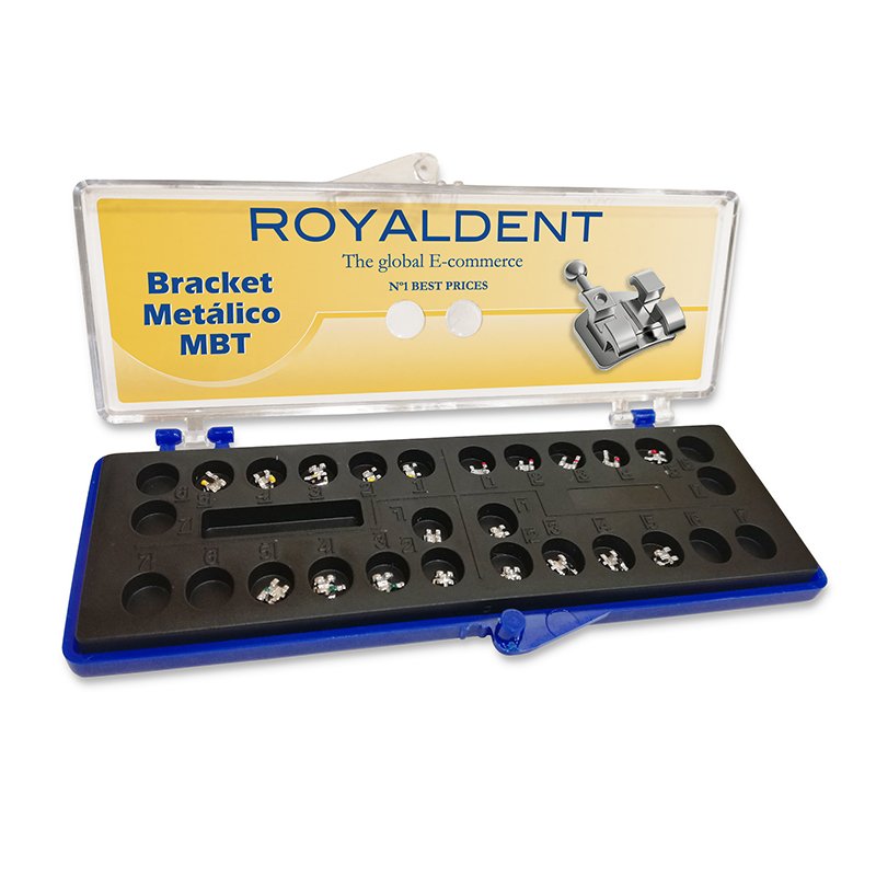 1 caso de Metal MBT 018  Royal Dent - 20 brackets 3.4.5 con bola canino, premolares