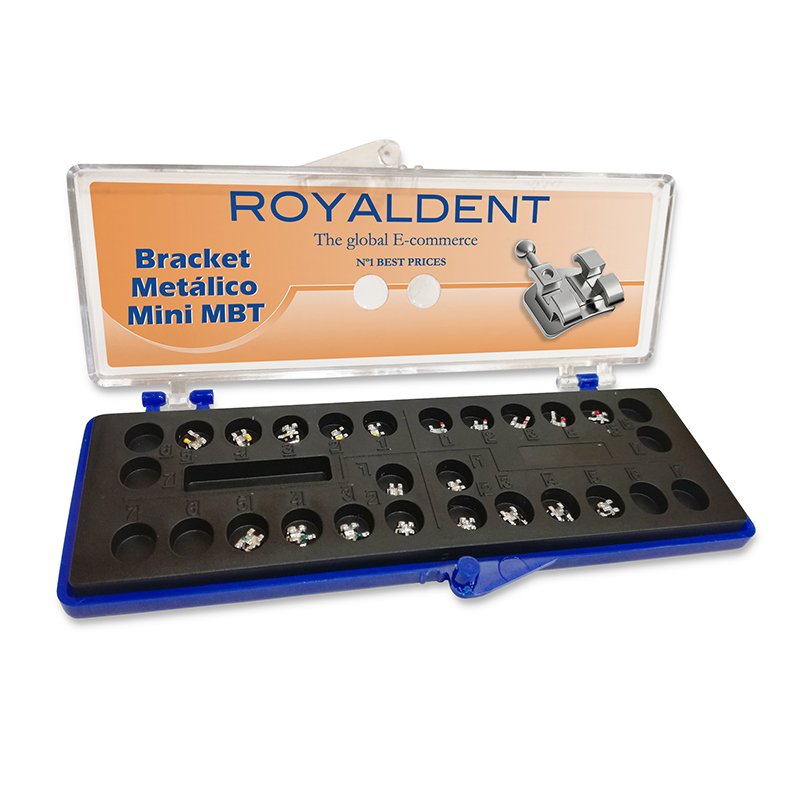 1 caso de Metal Mini MBT 018  Royal Dent - 20 brackets con bola caninos y premolares