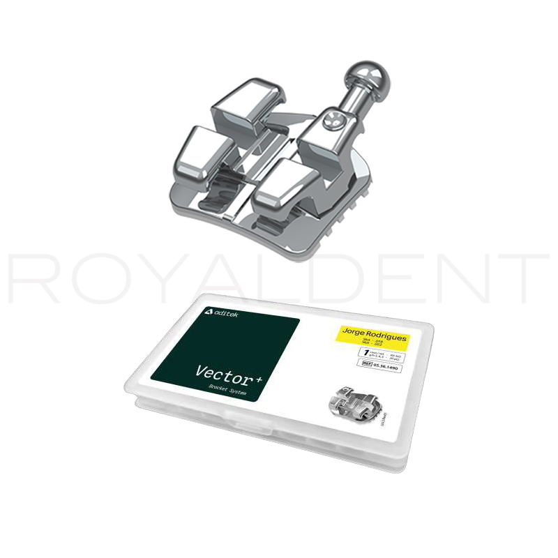 1 Caso Brackets Vector Metálico  + Roth 0.18  Aditek - 1 caso 20 brackets 3.4.5 con gancho