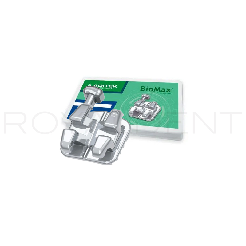 1 caso Brackets Biomax metal Roth 0.22 Aditek - 20 bractes 3.4.5 con gancho