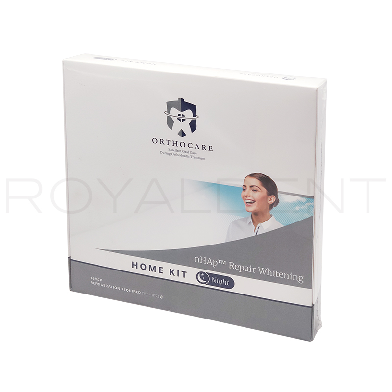 Kit blanqueamiento Orthocare  Othocare - Contenido del kit: • Tooth Serum nHAP (30ml) • 2 x 5ml jeringas de 16% de peróxido de carbamida • 4 x 1ml esponjas de suero reparador nHap